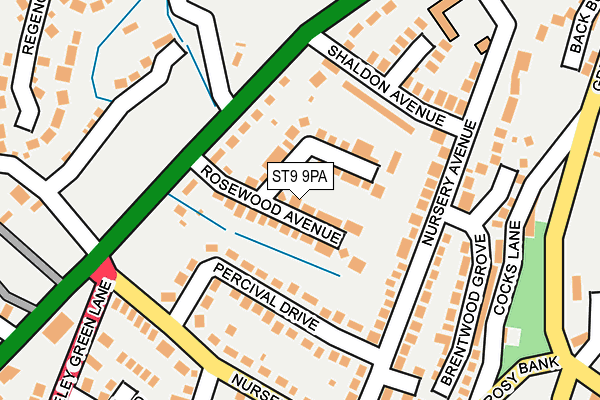 ST9 9PA map - OS OpenMap – Local (Ordnance Survey)