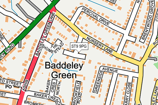 ST9 9PG map - OS OpenMap – Local (Ordnance Survey)