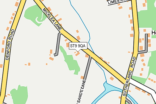 ST9 9QA map - OS OpenMap – Local (Ordnance Survey)