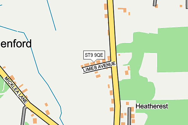 ST9 9QE map - OS OpenMap – Local (Ordnance Survey)