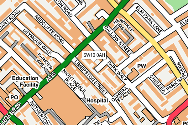 SW10 0AH map - OS OpenMap – Local (Ordnance Survey)