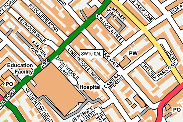 SW10 0AL map - OS OpenMap – Local (Ordnance Survey)