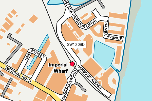 SW10 0BD map - OS OpenMap – Local (Ordnance Survey)