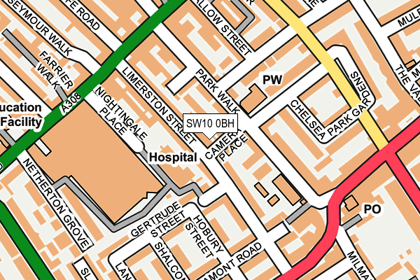 SW10 0BH map - OS OpenMap – Local (Ordnance Survey)