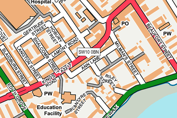 SW10 0BN map - OS OpenMap – Local (Ordnance Survey)