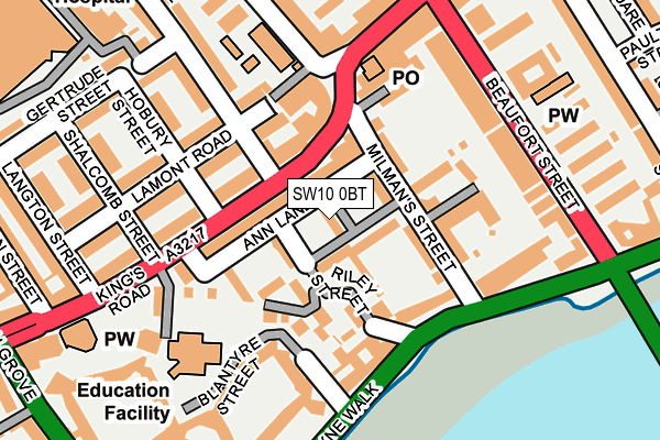 SW10 0BT map - OS OpenMap – Local (Ordnance Survey)