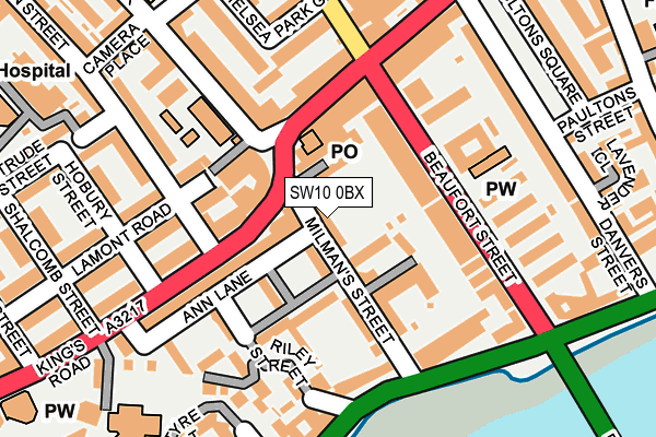 SW10 0BX map - OS OpenMap – Local (Ordnance Survey)