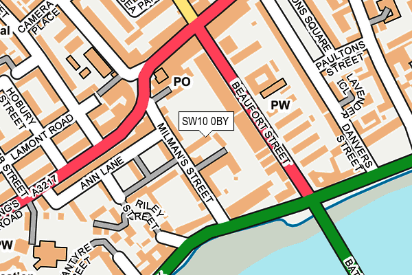 SW10 0BY map - OS OpenMap – Local (Ordnance Survey)