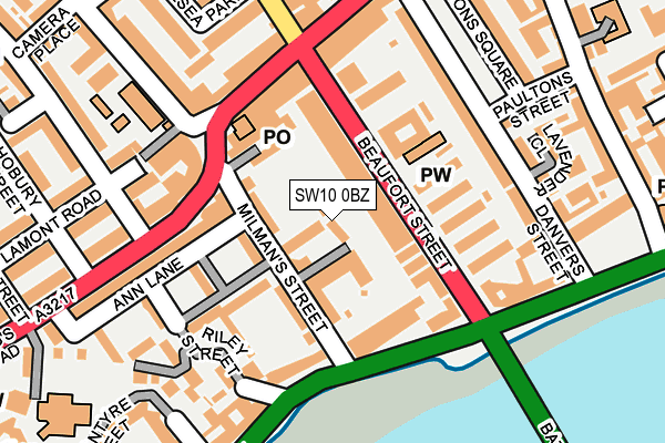 SW10 0BZ map - OS OpenMap – Local (Ordnance Survey)