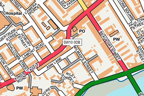 SW10 0DB map - OS OpenMap – Local (Ordnance Survey)