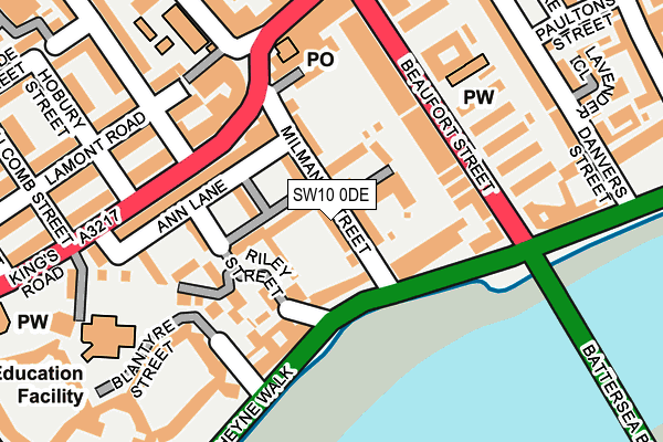 SW10 0DE map - OS OpenMap – Local (Ordnance Survey)