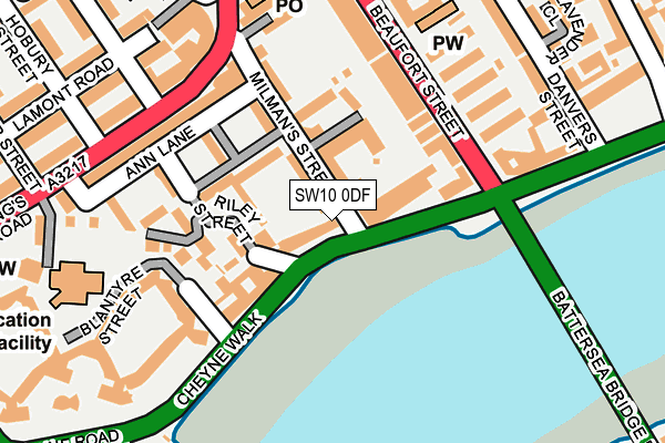 SW10 0DF map - OS OpenMap – Local (Ordnance Survey)