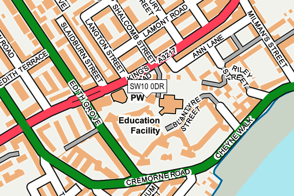 SW10 0DR map - OS OpenMap – Local (Ordnance Survey)