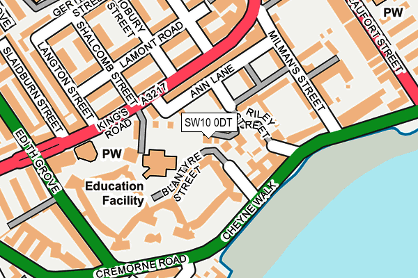 SW10 0DT map - OS OpenMap – Local (Ordnance Survey)
