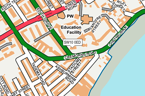 SW10 0ED map - OS OpenMap – Local (Ordnance Survey)