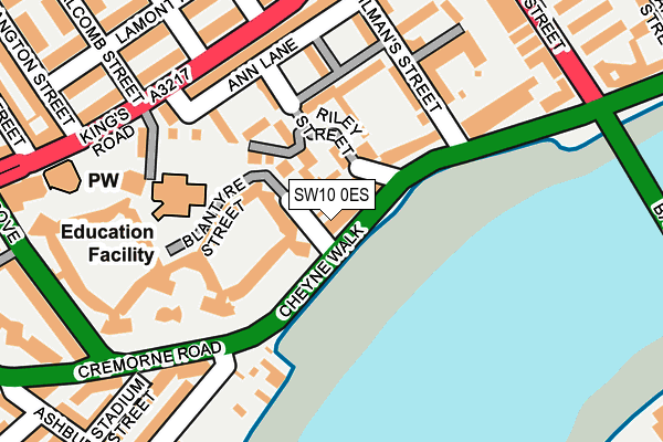 SW10 0ES map - OS OpenMap – Local (Ordnance Survey)