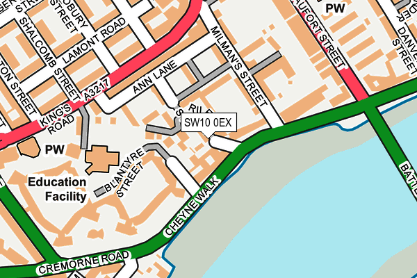 SW10 0EX map - OS OpenMap – Local (Ordnance Survey)