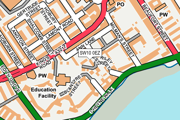 SW10 0EZ map - OS OpenMap – Local (Ordnance Survey)