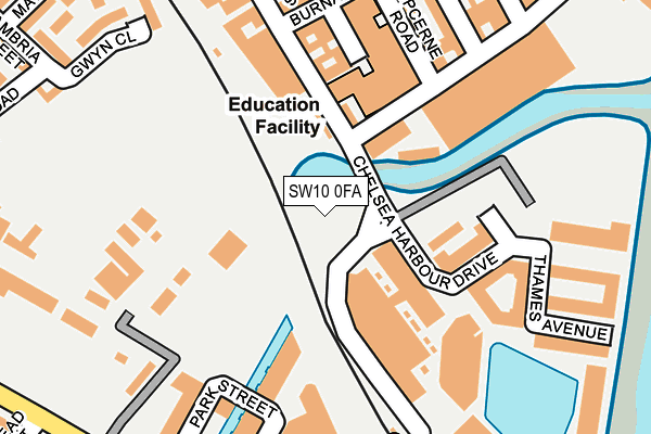 SW10 0FA map - OS OpenMap – Local (Ordnance Survey)