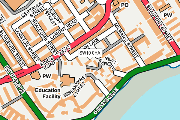 SW10 0HA map - OS OpenMap – Local (Ordnance Survey)