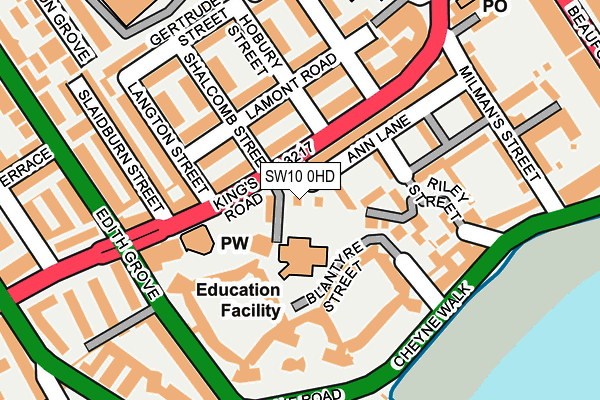 SW10 0HD map - OS OpenMap – Local (Ordnance Survey)