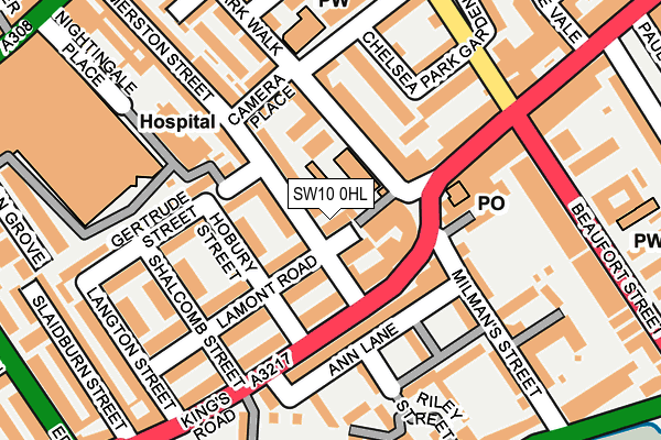 SW10 0HL map - OS OpenMap – Local (Ordnance Survey)