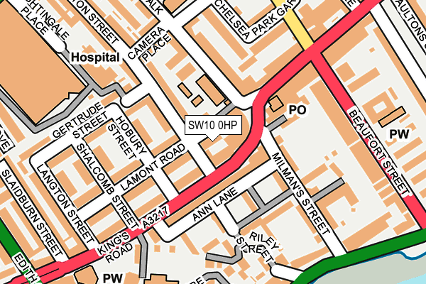 SW10 0HP map - OS OpenMap – Local (Ordnance Survey)