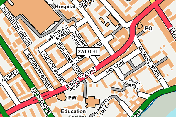 SW10 0HT map - OS OpenMap – Local (Ordnance Survey)