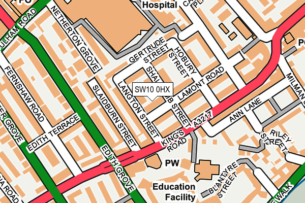 SW10 0HX map - OS OpenMap – Local (Ordnance Survey)