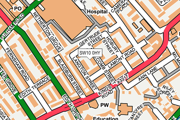 SW10 0HY map - OS OpenMap – Local (Ordnance Survey)