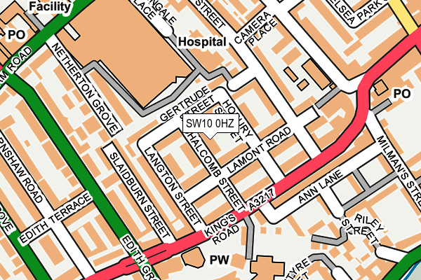 SW10 0HZ map - OS OpenMap – Local (Ordnance Survey)