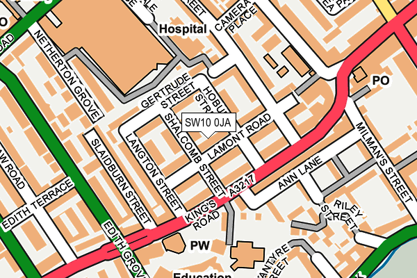 SW10 0JA map - OS OpenMap – Local (Ordnance Survey)
