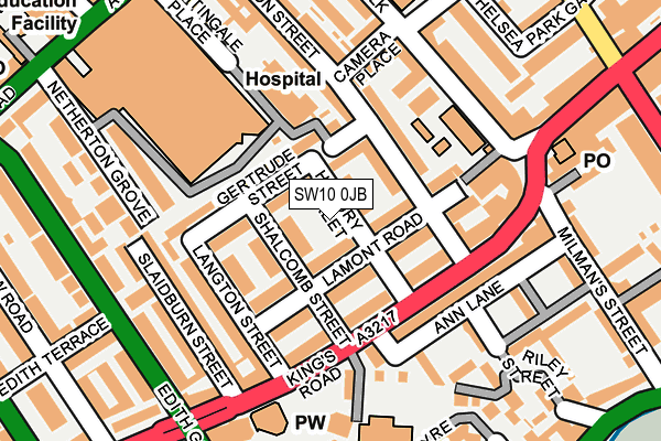 SW10 0JB map - OS OpenMap – Local (Ordnance Survey)