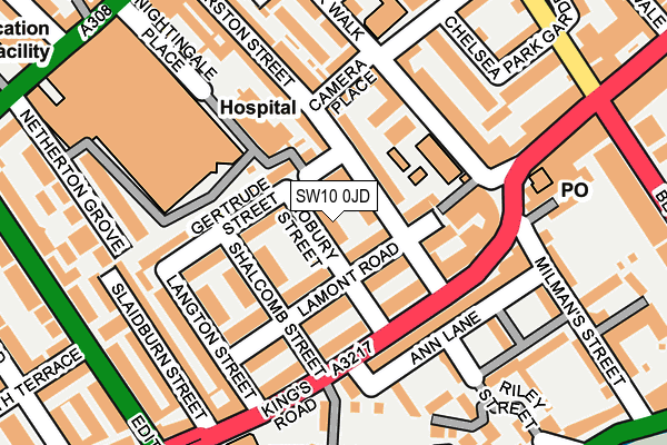 SW10 0JD map - OS OpenMap – Local (Ordnance Survey)