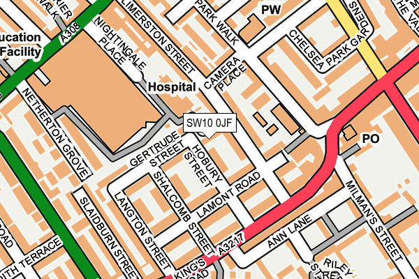 SW10 0JF map - OS OpenMap – Local (Ordnance Survey)