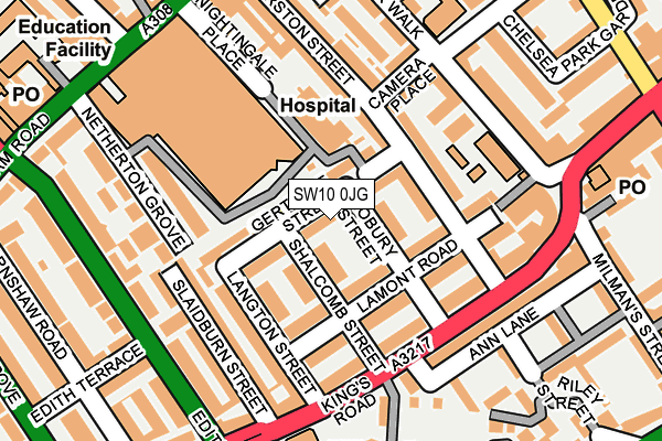 SW10 0JG map - OS OpenMap – Local (Ordnance Survey)