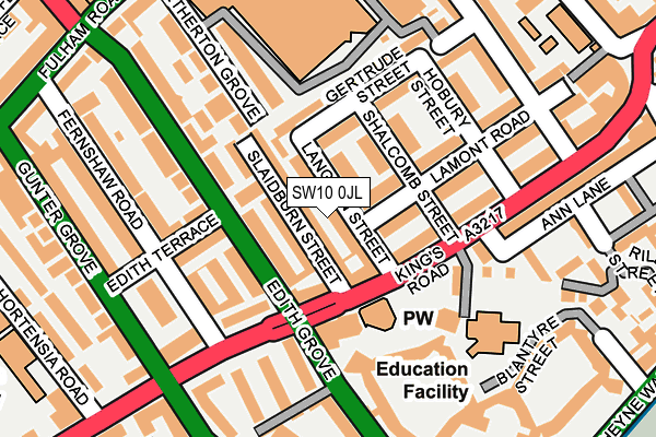 SW10 0JL map - OS OpenMap – Local (Ordnance Survey)