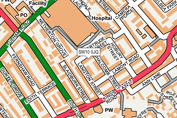 SW10 0JQ map - OS OpenMap – Local (Ordnance Survey)