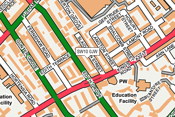 SW10 0JW map - OS OpenMap – Local (Ordnance Survey)