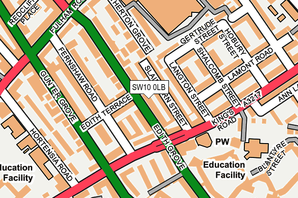 SW10 0LB map - OS OpenMap – Local (Ordnance Survey)