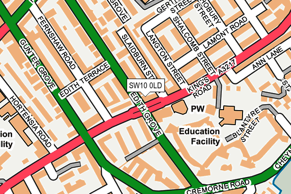 SW10 0LD map - OS OpenMap – Local (Ordnance Survey)