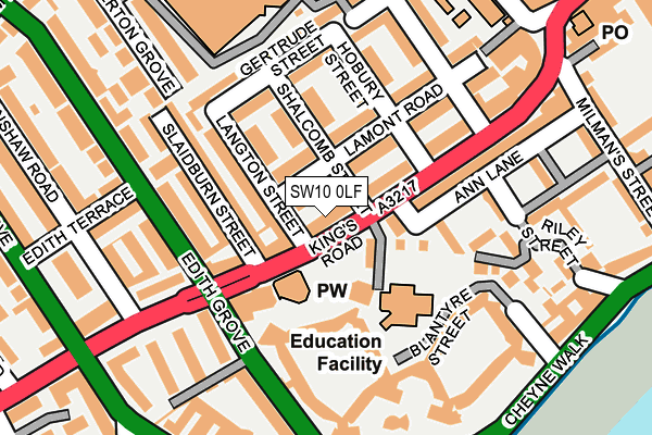 SW10 0LF map - OS OpenMap – Local (Ordnance Survey)