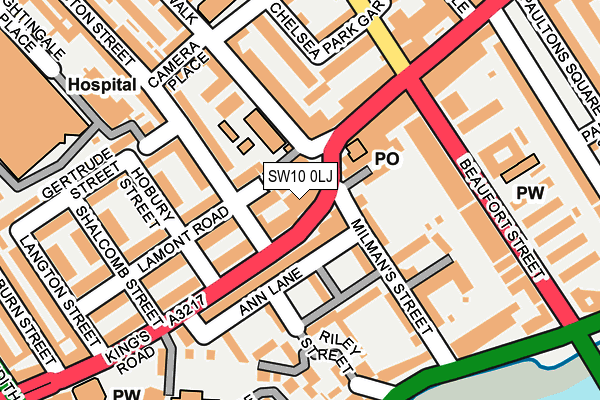 SW10 0LJ map - OS OpenMap – Local (Ordnance Survey)