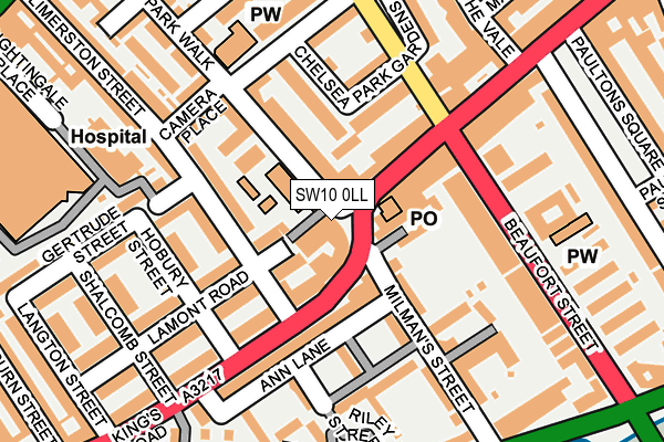 SW10 0LL map - OS OpenMap – Local (Ordnance Survey)