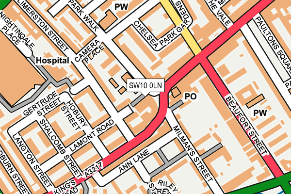 SW10 0LN map - OS OpenMap – Local (Ordnance Survey)