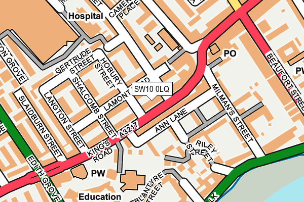 SW10 0LQ map - OS OpenMap – Local (Ordnance Survey)