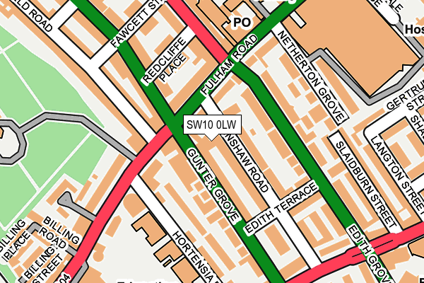 SW10 0LW map - OS OpenMap – Local (Ordnance Survey)