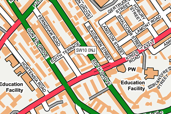 SW10 0NJ map - OS OpenMap – Local (Ordnance Survey)