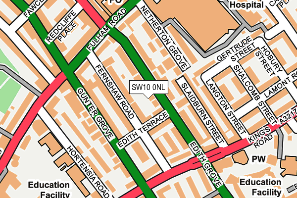 SW10 0NL map - OS OpenMap – Local (Ordnance Survey)