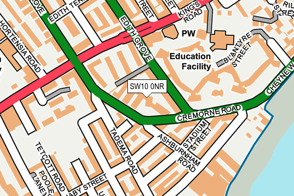 SW10 0NR map - OS OpenMap – Local (Ordnance Survey)